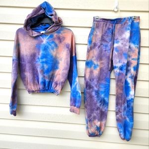 Matching tie dye altar'd state sweats track suit